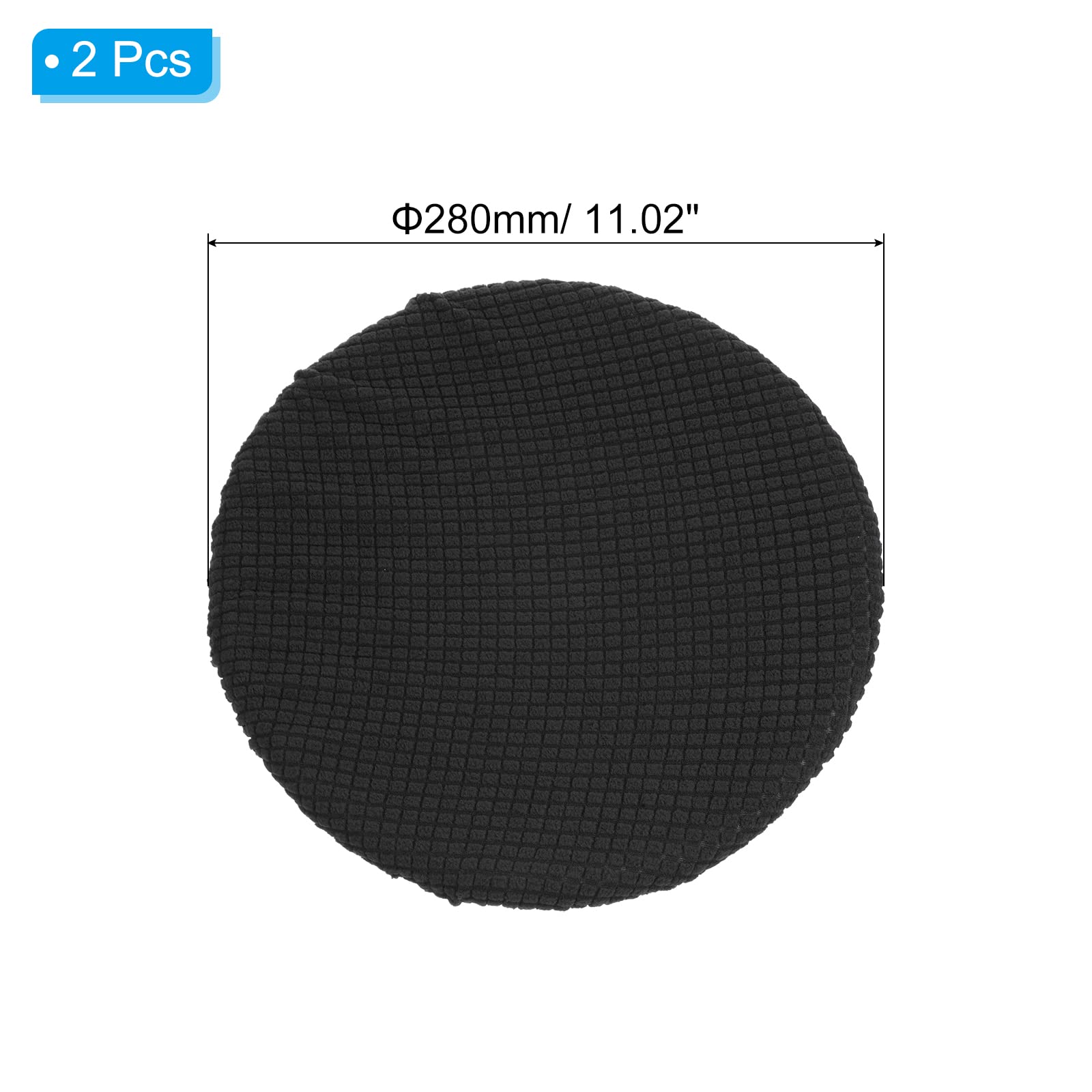 PATIKIL 11" Round Bar Stool Cover, 2 Pack Washable Elastic Stool Cover for Diameter 11"-13" Chair, Black - Image 2