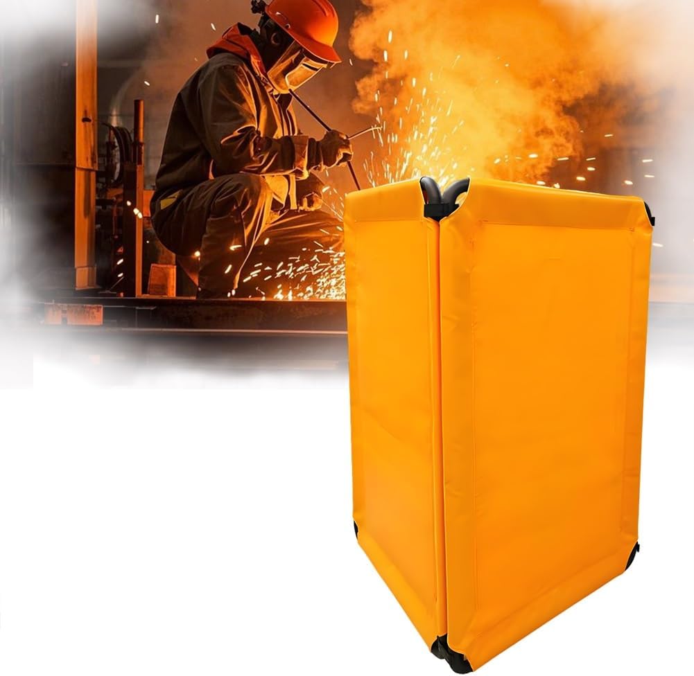 Welding Curtain - Flame-Resistant Portable Welding Protection Screen Panel with Frame for Workshop Use