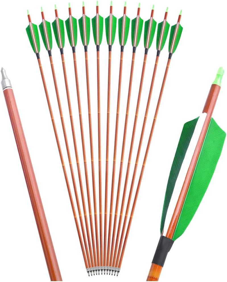 6/12pcs 31.6 Inch Mixed Carbon Arrows OD 7.8mm Spine 500 Shaft Archery for Recurve Compound Bow Target Shooting Hunting