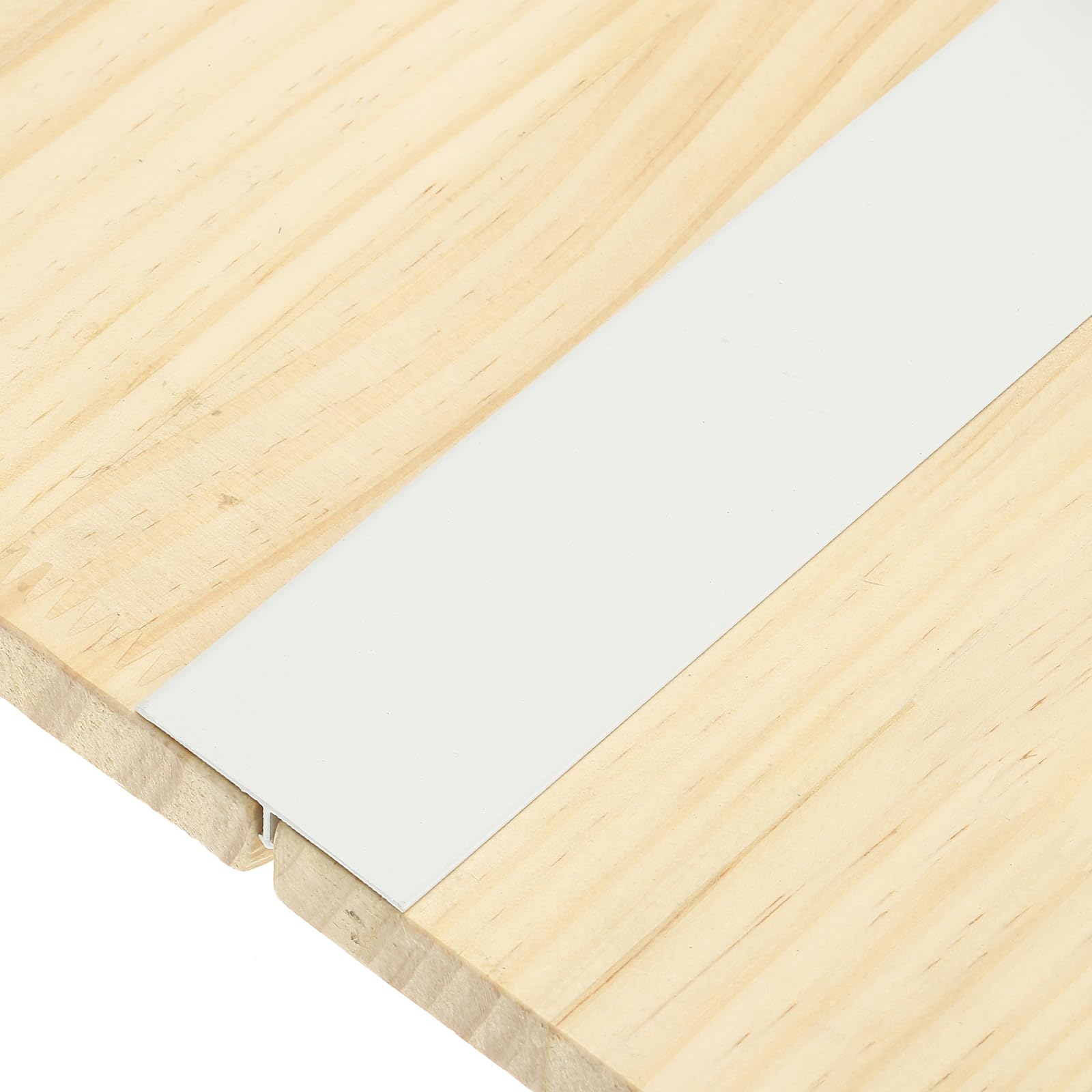 sourcing map 3Pcs T-Molding Transition Strips, 9m x 40mm (L x W) Aluminium Alloy Floor Flat Divider Strip Vinyl Flooring Edging Trim for Floor Gaps Doorways, Matte White