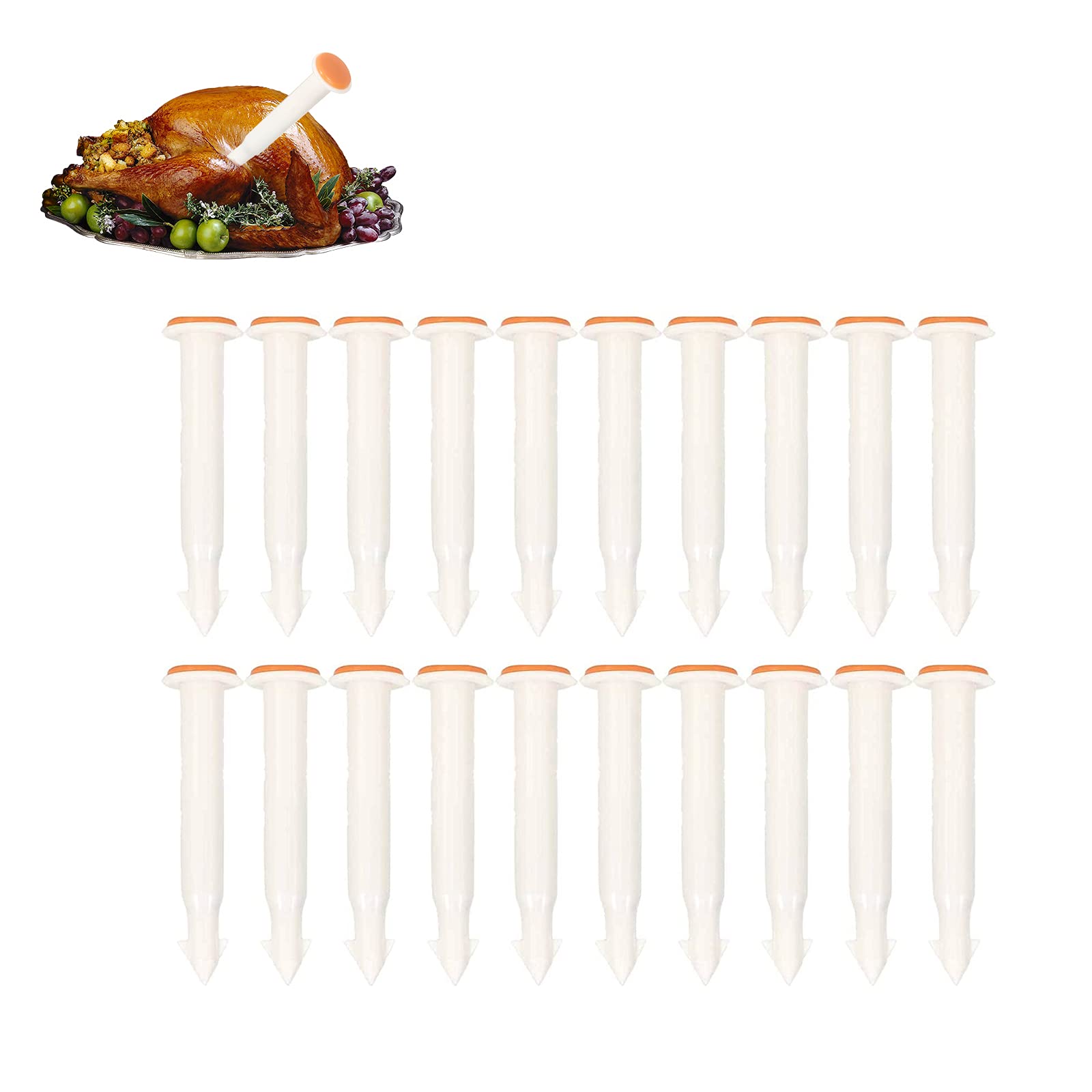 HERCHR 20pcs Pop Up Turkey Timer, Disposable Cooking Thermometer for Chicken Pork Poultry Turkey Beef All Meat
