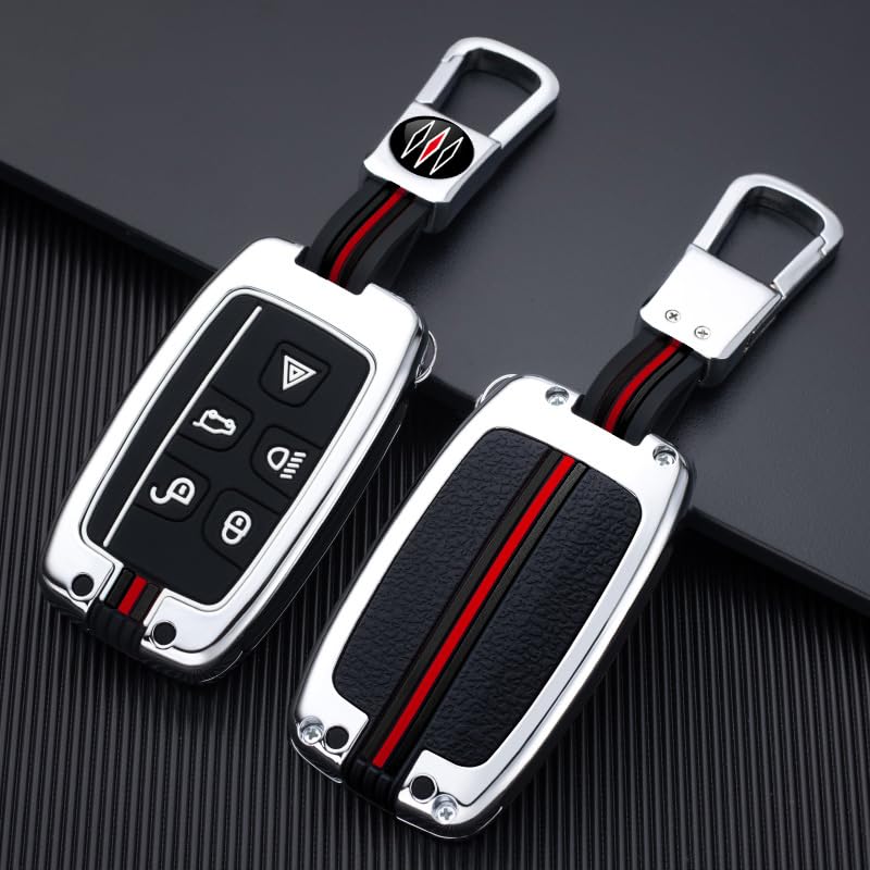 Happyit Custodia per chiave auto in lega di zinco, protezione a 360°, adatta per Land Rover Range Rover Sport A9 Discovery 2 3 4 Sport per Jaguar XF A8 A9 X8 XE