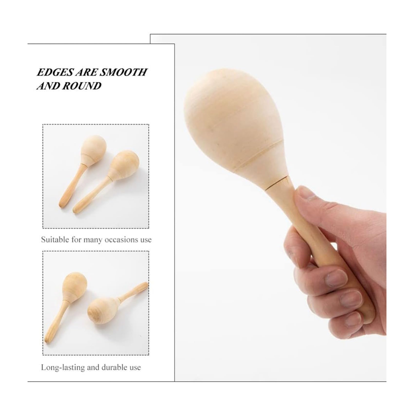 20 Piezas de Sonajeros de Percusión Manual de Maracas de Madera DIY con Sonido Nítido para Recuerdos de Fiestas Musicales