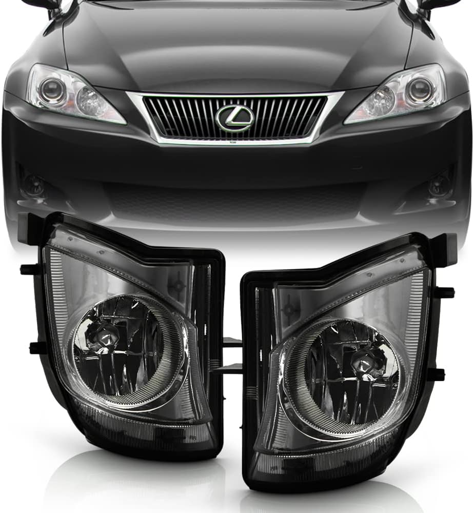 AKKON - For 2006-2010 Lexus IS250 IS350 XE20 Smoked Lens Bumper Driving Fog Light Replacement
