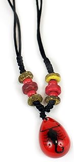 REALBUG Black Scorpion Necklace, Red