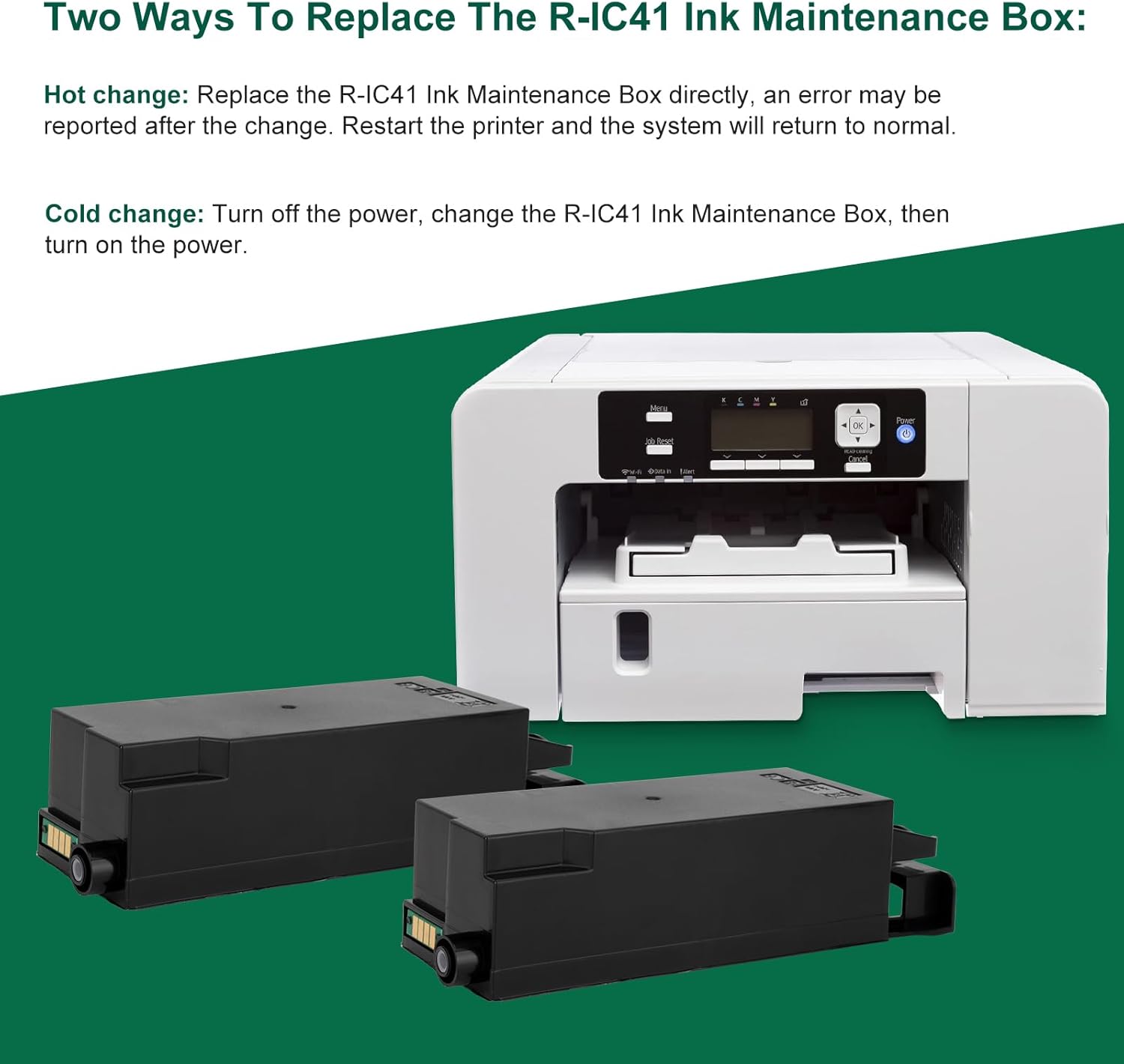 Sawgrass Waste Ink Collection Unit Waste Ink Tank Replacement for Sawgrass Virtuoso SG400 SG500 SG1000 SG800 Ricoh GC41 Printer (2 Packs)