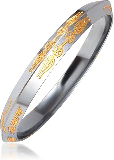 Missmister Brass Silverplated Golden letter Om Namah Shivay Hindu Spiritual bangle Kada (MM8260KDNI7) Price In India