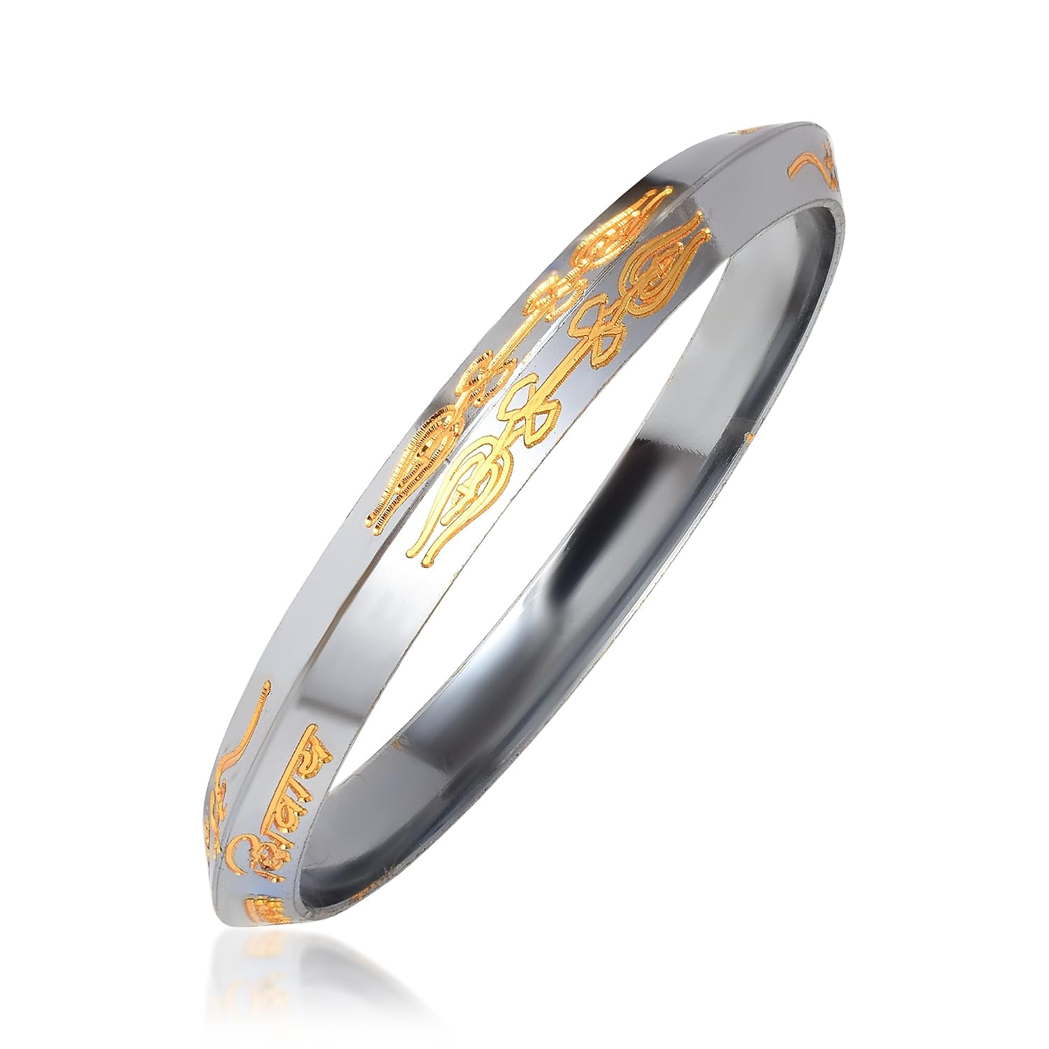 Missmister Brass Silverplated Golden letter Om Namah Shivay Hindu Spiritual bangle Kada (MM8260KDNI7) - Review, Price and Buying Guide