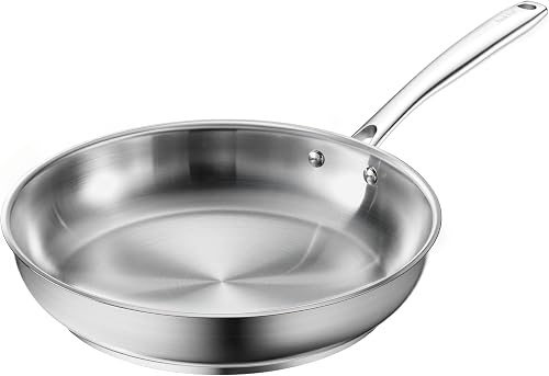 Redchef Bratpfanne 28 cm, Edelstahlpfanne unbeschichtet mit geniete…
