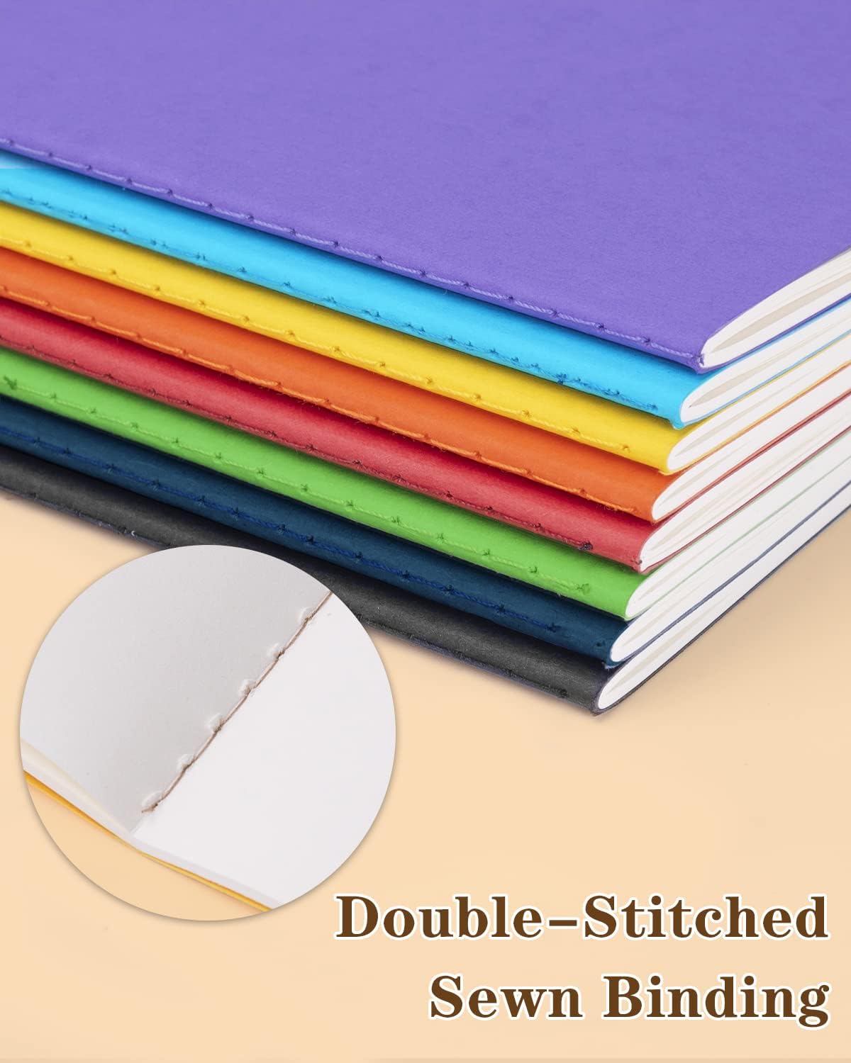Gwybkq A5 Notebooks Bulk Journals 32 Packs(5.5x8.3), Travel in Bulk Colorful Soft Cover, 30 Sheets/60 Pages Per Book, 16 Pcs Lined Notebooks and16 Pcs Unlined Notebooks, 8 Bright Color Covers