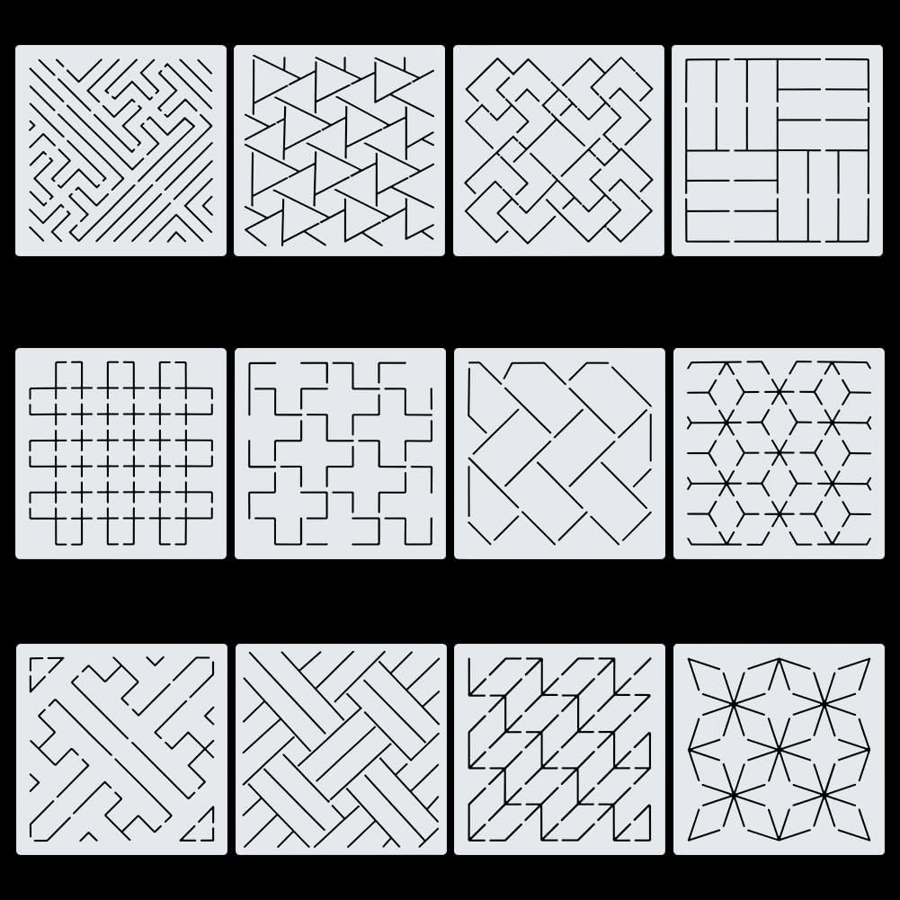 FREEBLOSS Sashiko Embroidery Stencils Sashiko Stencil