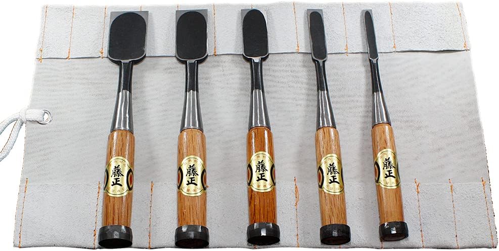 Fujimasa Mortise Chisels Set of 5 (Leather Handle Wrap Only)