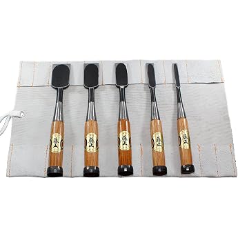 Fujimasa Mortise Chisels Set of 5 (Leather Handle Wrap Only)