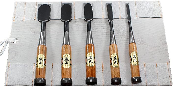 Fujimasa Mortise Chisels Set of 5 Leather Handle Wrap Only
