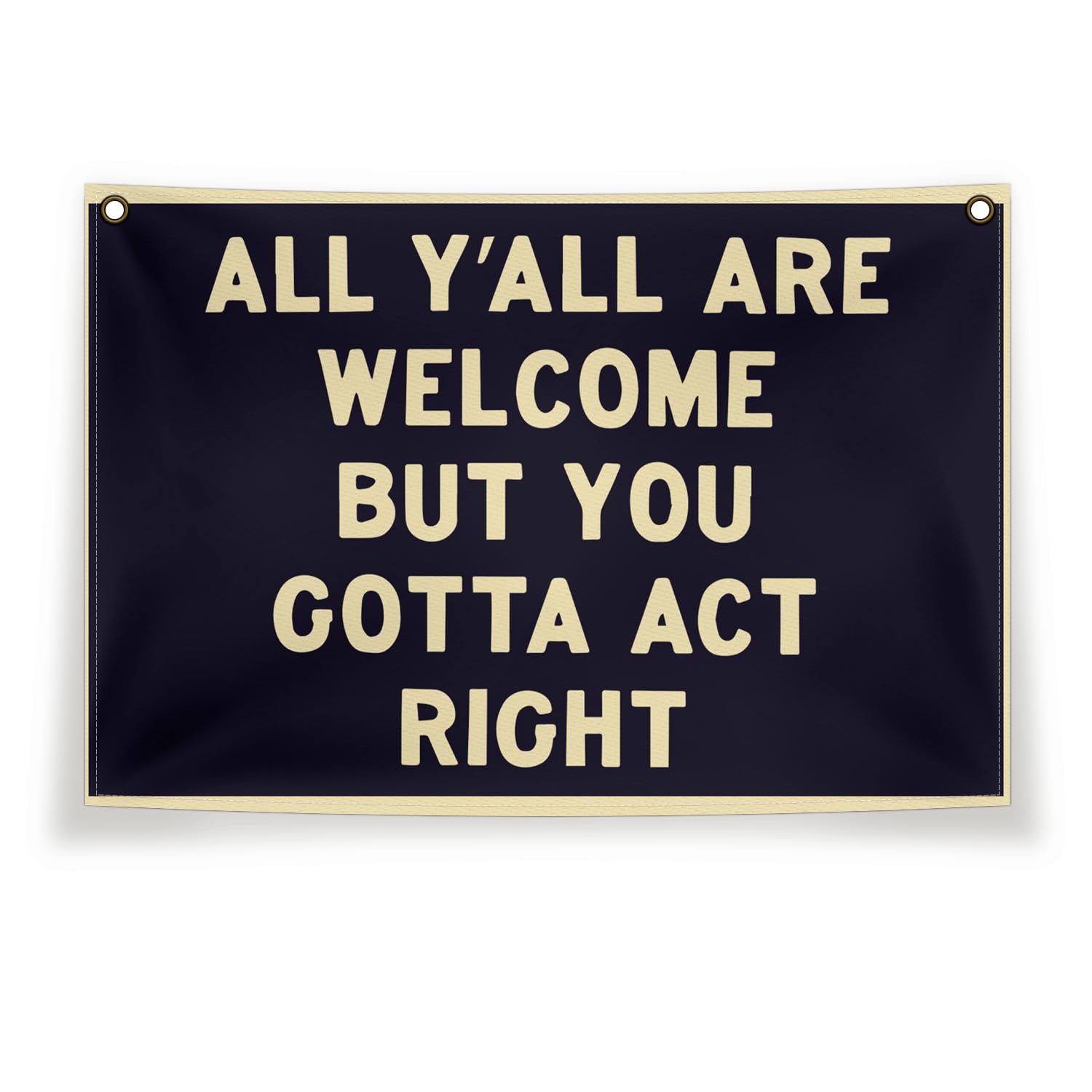 Cilrii Welcome Sign Canvas Flag,Welcome Canvas Banner For Livingroom Bedroom The Gate Of The Door, Black And Yellow Sign Flag Decor 30X20 Inch