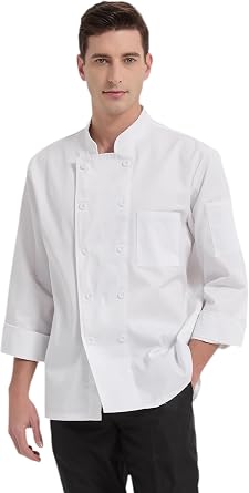 Chef Jacket Black Chef Coat Long Sleeve Chef Clothes Men,Chef Uniform for Kitchen,Restaurant,Hotel Uniform