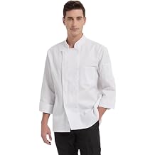Chef Jacket Black Chef Coat Long Sleeve Chef Clothes Men,Chef Uniform for Kitchen,Restaurant,Hotel Uniform