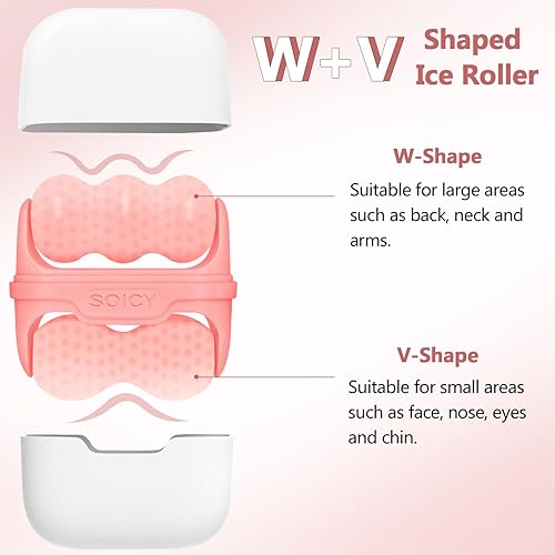 Miniatura 2 de Rodillo de hielo para cara, rodillo de hielo facial de doble extremo con estuche de viaje, herramientas para el cuidado de la piel facial con