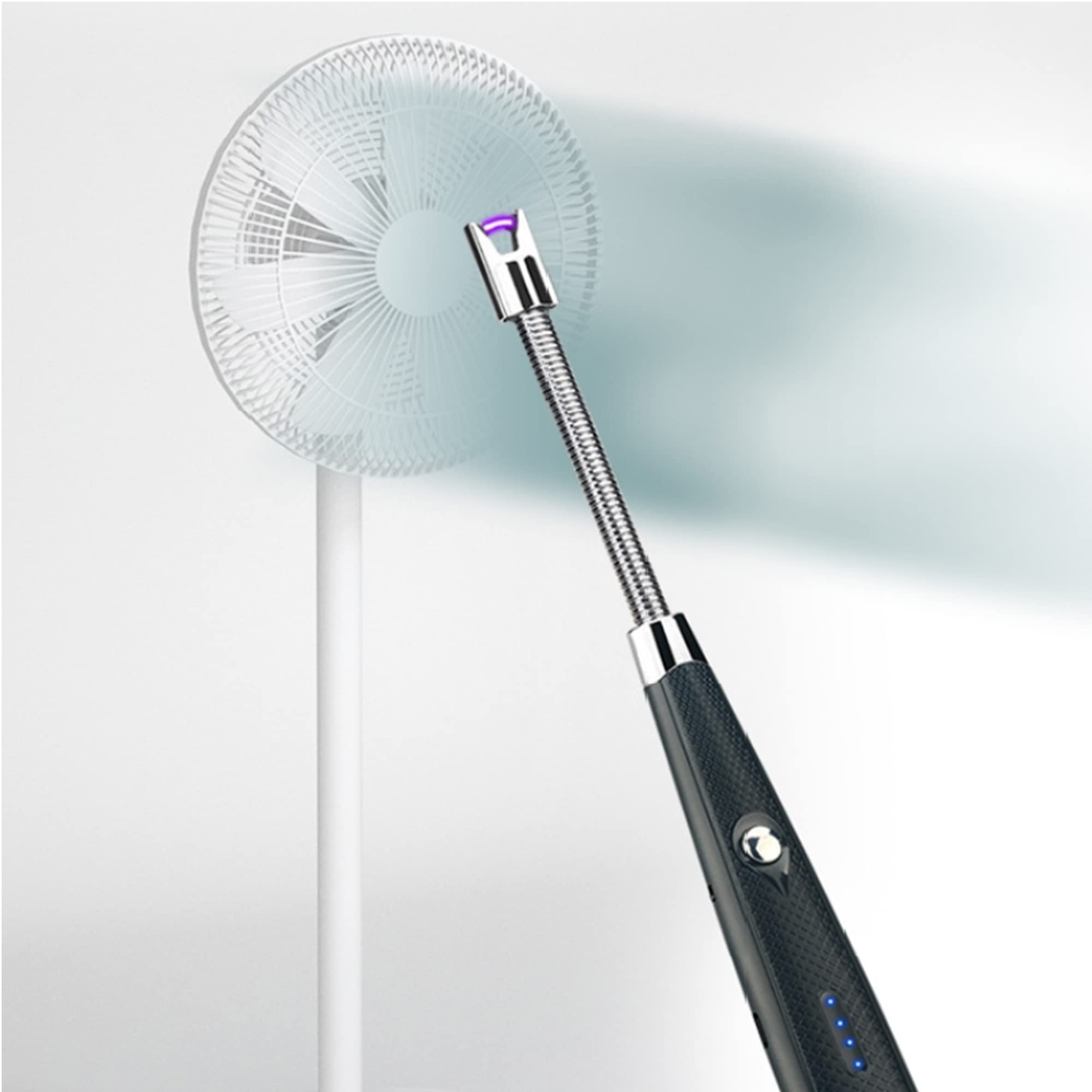 Briquets à Arc Électrique pour Barbecue à Cou Flexible et Coupe-Vent sans Flamme avec Affichage de la Batterie à LED pour Bougie Cuisson Feux d'artifice, Paquet de 4