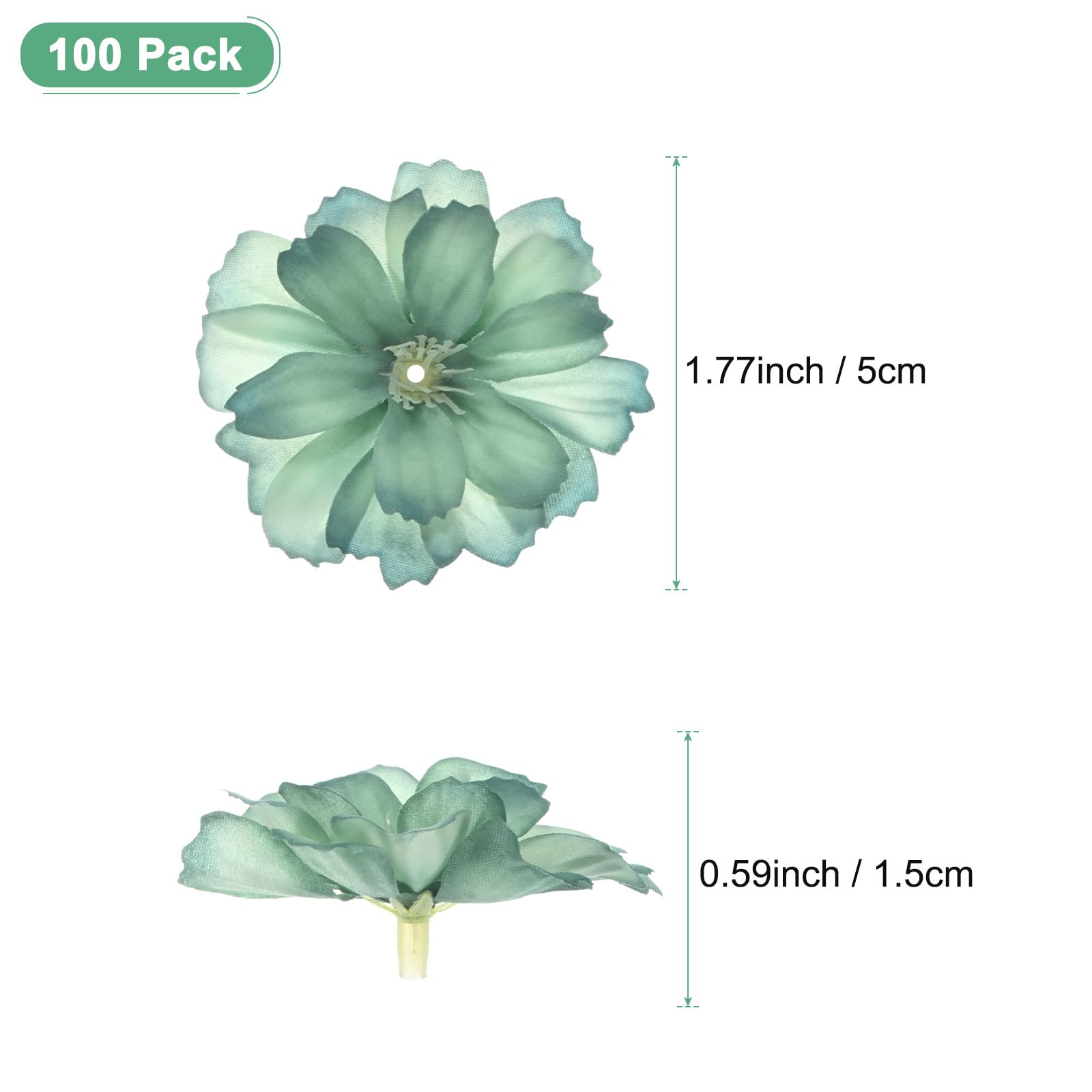 M METERXITY 100-Pack Artificial Flower Heads, Silk Fake Plum Blossom Head for Wedding/Garland/Hat/Shoes/Party Decoration - Image 3
