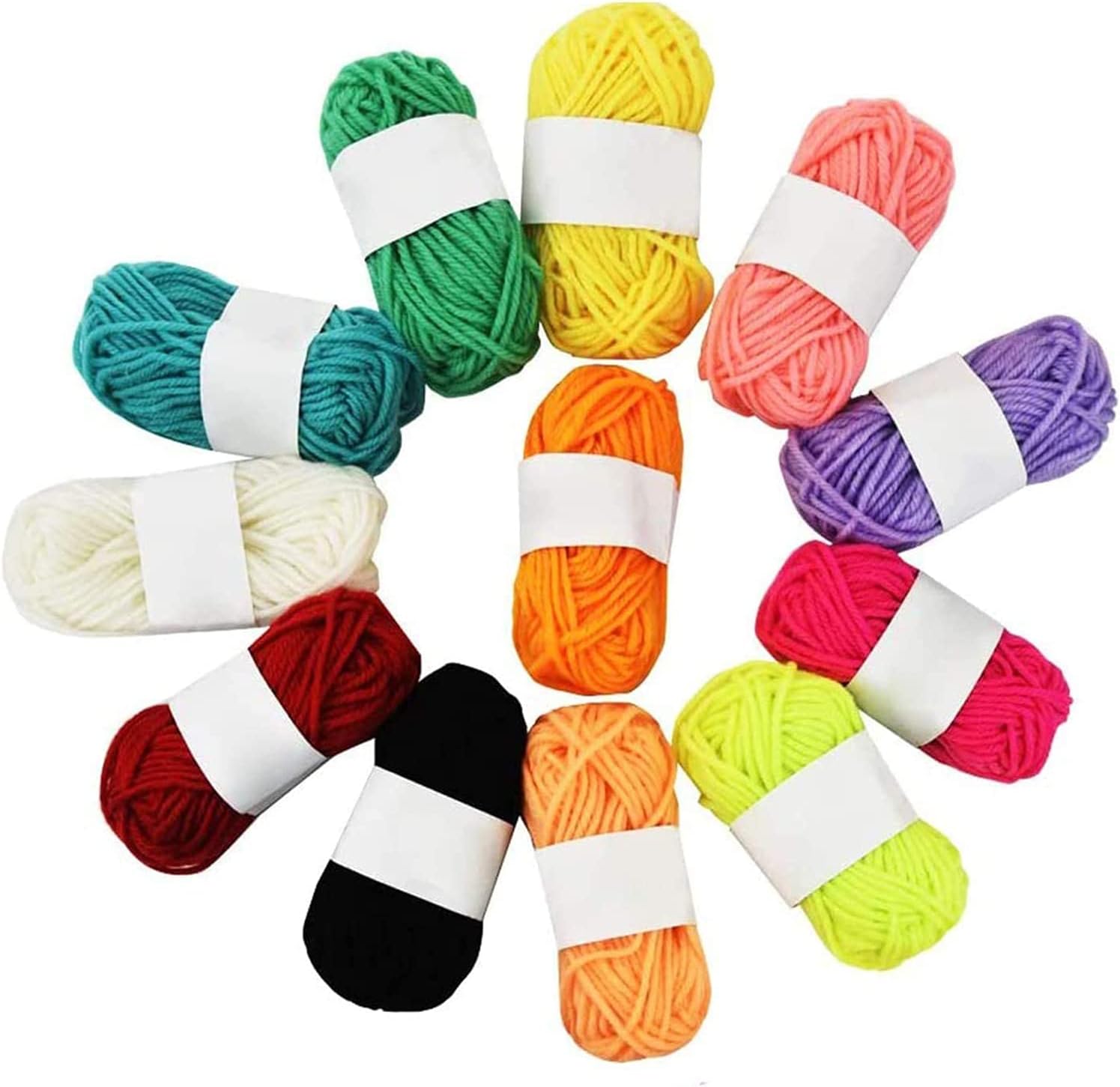 12pcs Kids DIY Knitting Crochet Yarns Multicolor Handcrafts Colorful Craft Sewing Thread Crafting Yarn Random Color