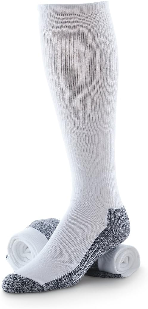 Western CoolMax Boot Socks 2 Pairs, White/Gray, 10-13