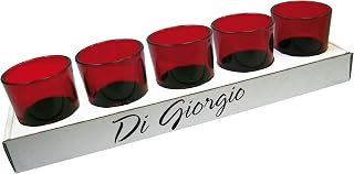 Set da 5 Porta Tealight in Vetro Colorato – Variazione di Colori – Design Moderno –...