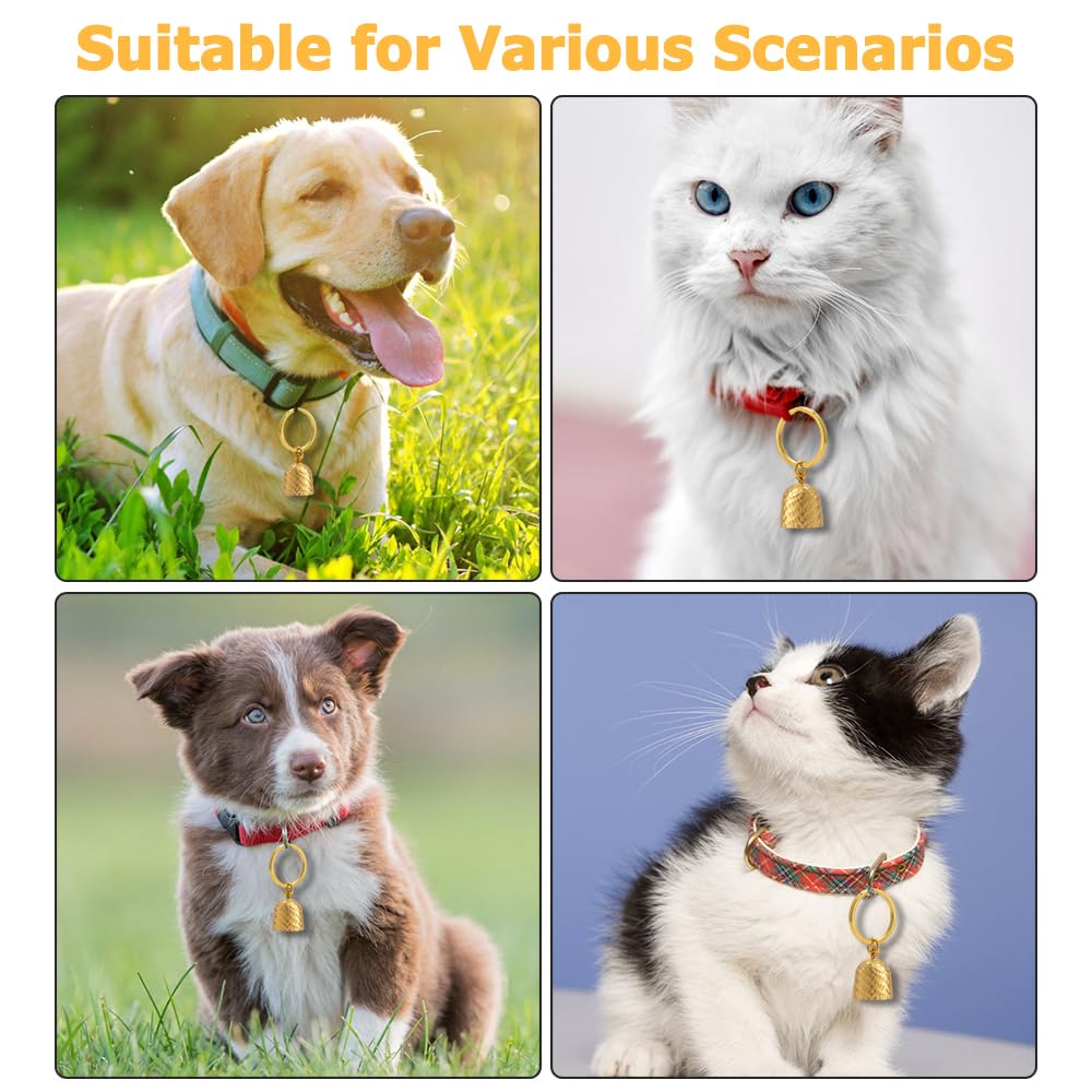 MiOYOOW Cloche à Breloques pour Collier Chat, Clochette Multifonction en Cuivre pour Animaux de Compagnie avec Boucle de Suspension pour le Suivi des Chien Chat, Cadeau Noël Halloween