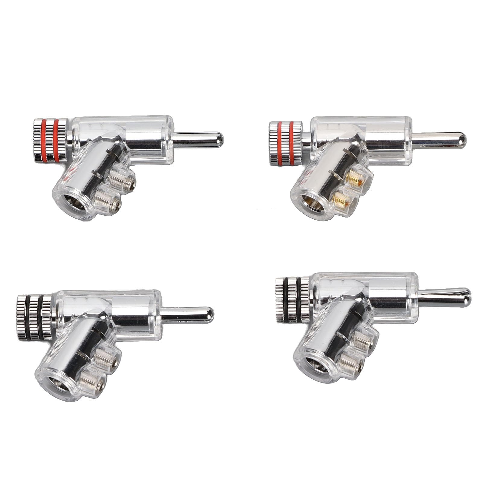 Wakects Locking Banana Connectors, Rhodium Plated 4-Pack