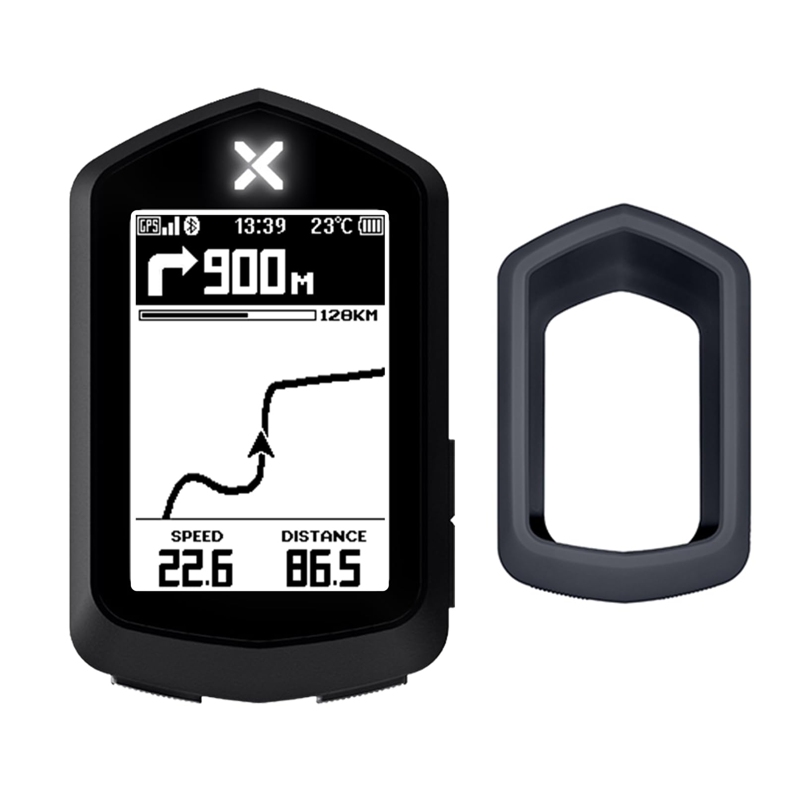 XOSS NAV Ciclismo/Computer da bicicletta con copertura XOSS GPS Wireless Ant+ Computer da ciclismo GPS con Bluetooth, IPX7 impermeabile tachimetro per bicicletta con LCD da 2,4 pollici e