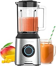Taurus - Batidora de Vaso 1500W | 2 Velocidades TURBO | Jarra Cristal 2L | Cuchillas 6 Filos | Acero Inoxidable | Base Antideslizante | BPA Free