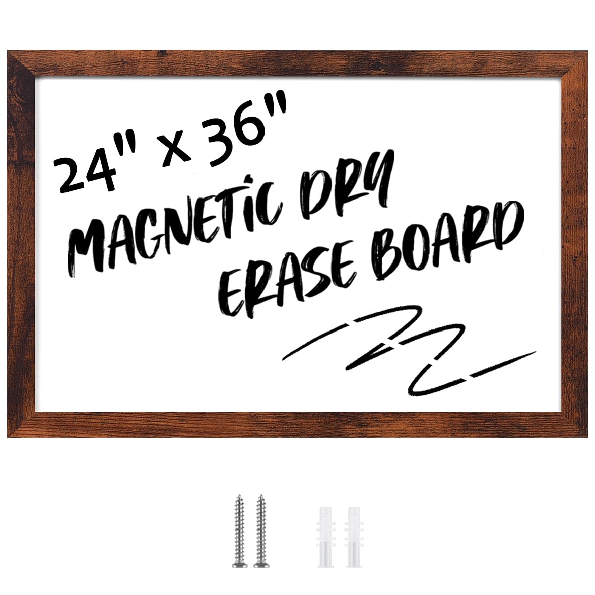 Tableau Blanc Magnétique 20x30cm Avec Cadre Bois - Effaçable à Sec - Pour Bureau, école, Maison