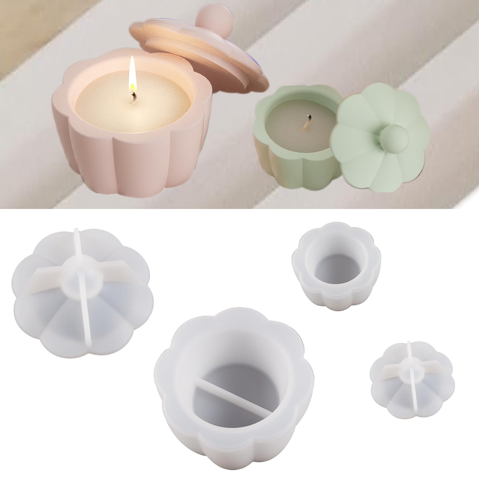 4 PièCes Moules En Silicone Pour Bougies, Moules De Moulage De RéSine Moule2138