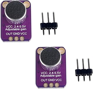 Electret Microphone Amplifier Adjustable MAX4466 Module Microphone Preamplifier Blue Breakout Board Compatible with Arduino 2PCS
