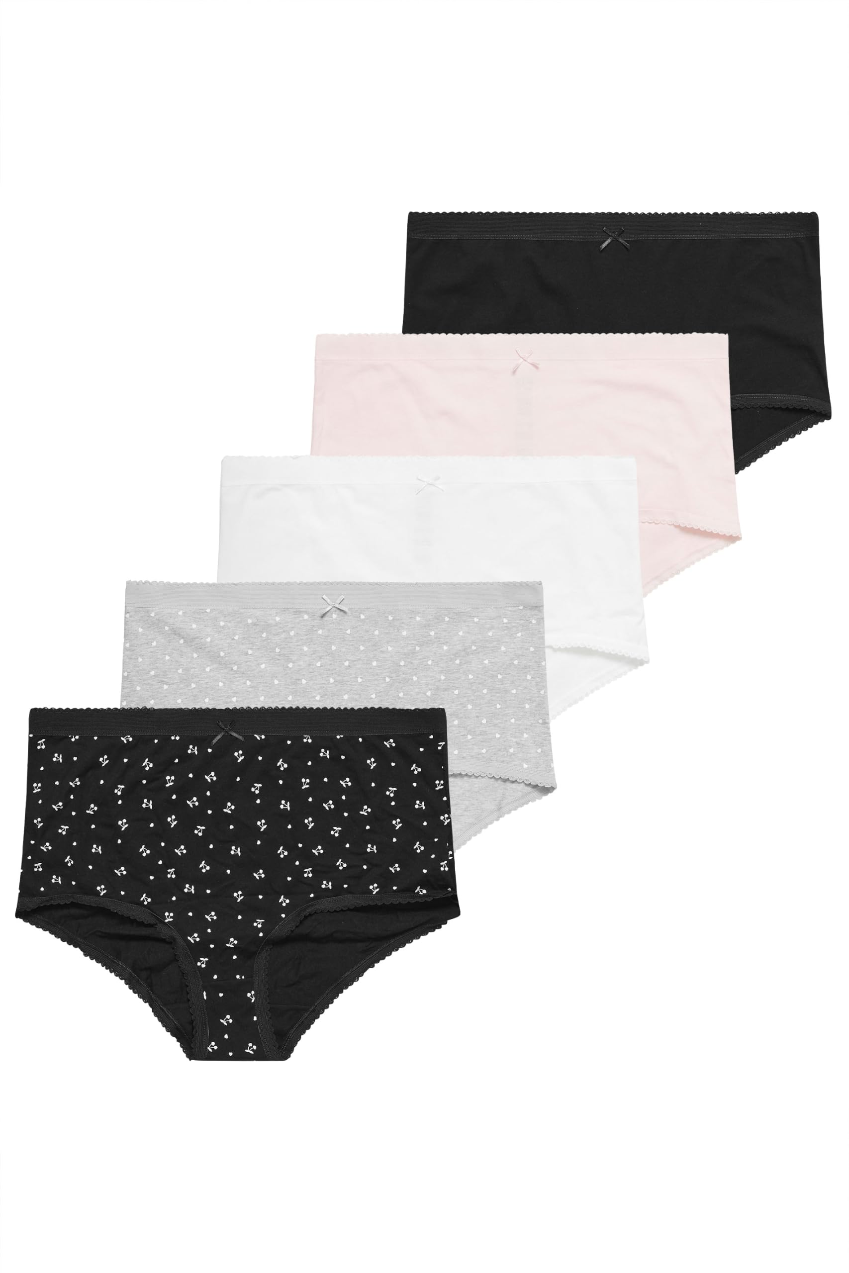 Yours Women's Multicolor 5 Pack Heart Full Briefs | : 26/28