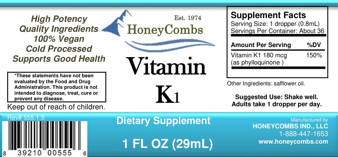 HoneyCombs Vitamin K1 Liquid Drops, 1 oz — Amazon image 2