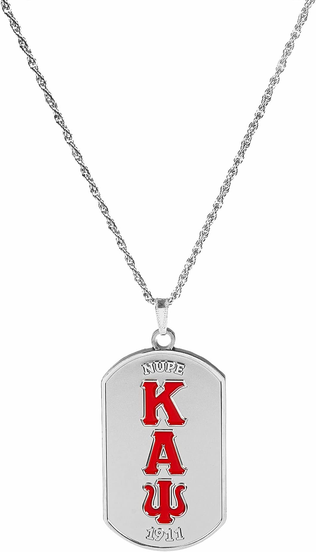 Bad BananasBBGreek Kappa Alpha Psi Fraternity Paraphernalia - Dog Tag Pendant Necklace with 24 Inch Rope Chain - Official Vendor, Greek, 24-inch