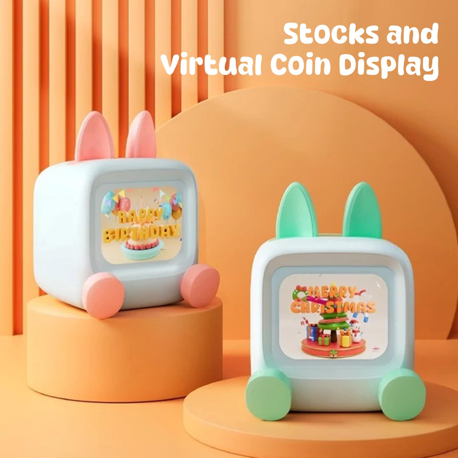 Reloj Despertador Inteligente con Altavoz Bluetooth, Pantalla de 2,01 Pulgadas, Modo de álbum de Fotos GIF con Batería de 3000mAh, para Decoración de Escritorio de Hogar y (Verde Claro)