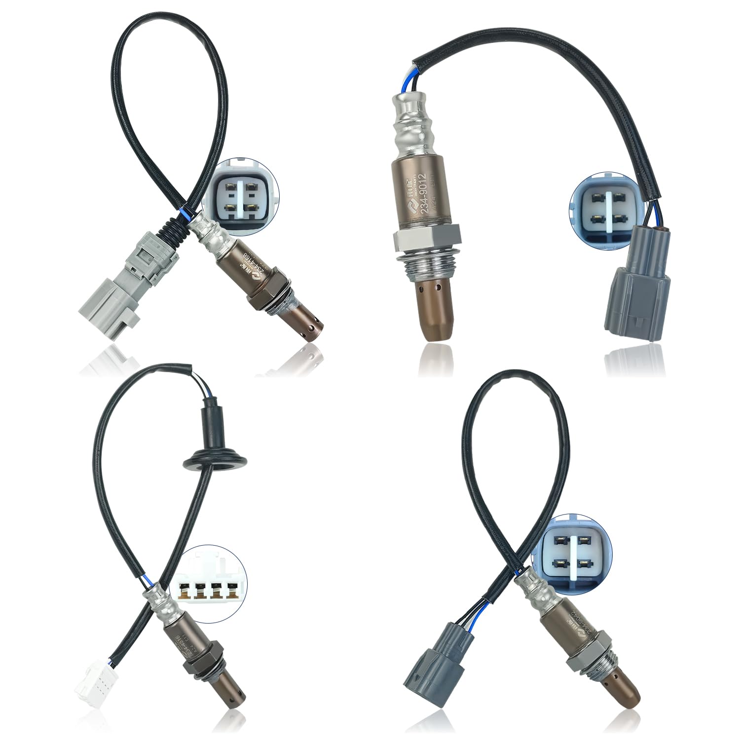 RIGHTPARTS 4Pcs 234-9042 234-4168 234-9012 234-4516 Upstream Downstream Oxygen Sensor for 2004-2006 for Toyota Sienna 3.3L V6 3.3L 3300CC Replace