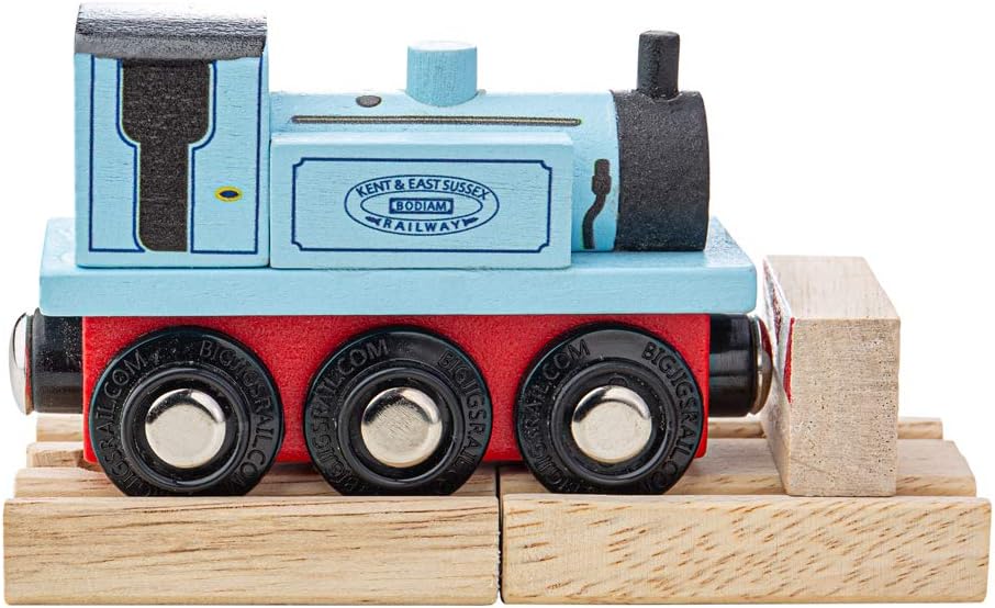 Bigjigs Rail Wooden Terrier Locomotive (Blue) with Wood Track