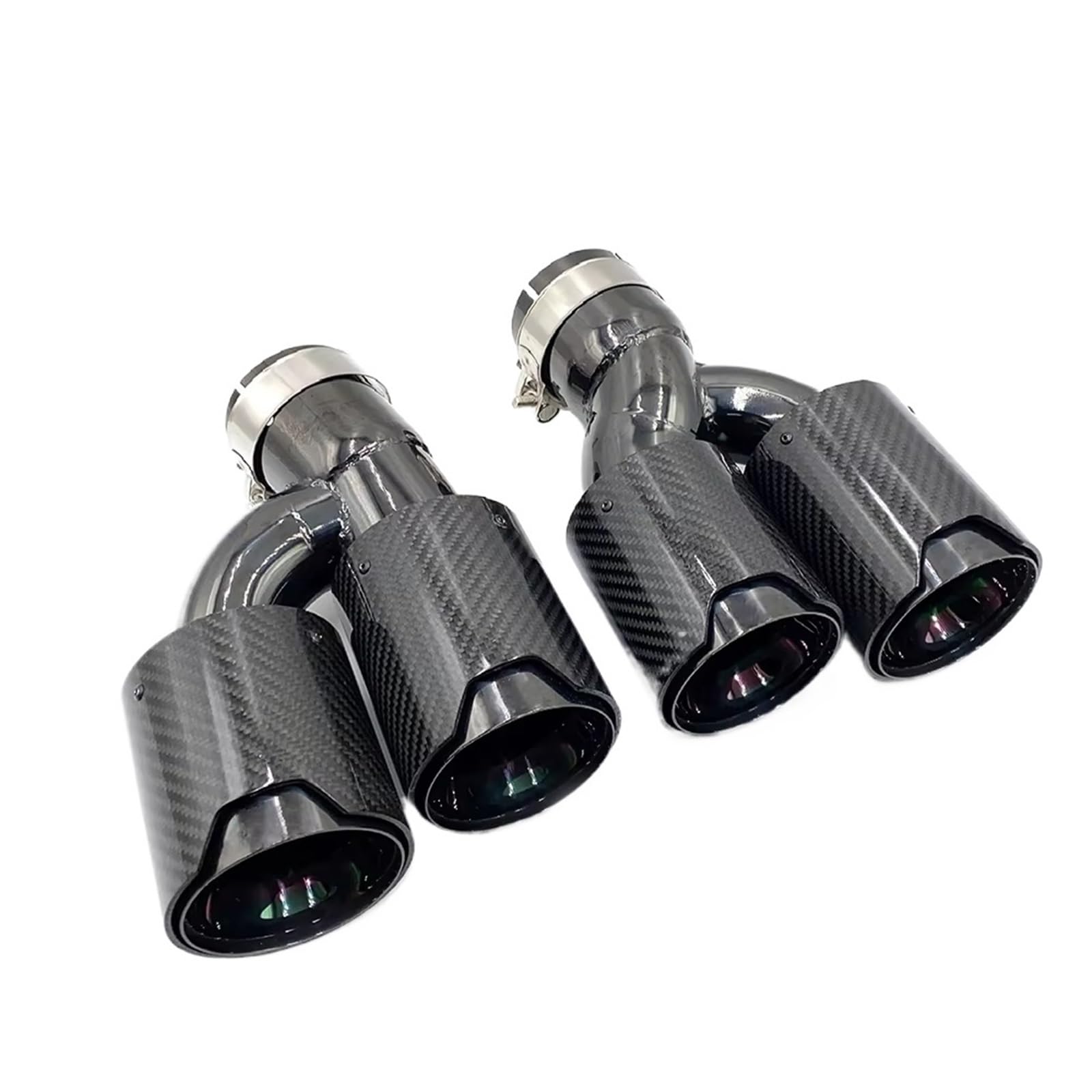 Scarico Coda Telaio Trim 1 paio di terminali di scarico doppi in acciaio inossidabile con punta a forma di H per BMW 525i 528i 530i G30 G31 2018 Tubo di scarico serie 5