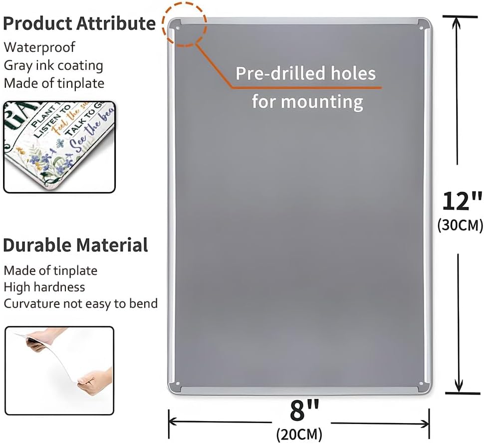 YOYI ART Garden Signs for Outside - Welcome to My Garden Sign, Metal sign for Patio, Yard, Outdoor, Gardening Gifts and Decorations for Women Gardeners Plant Lovers, 12 x 8 inch - Image 2