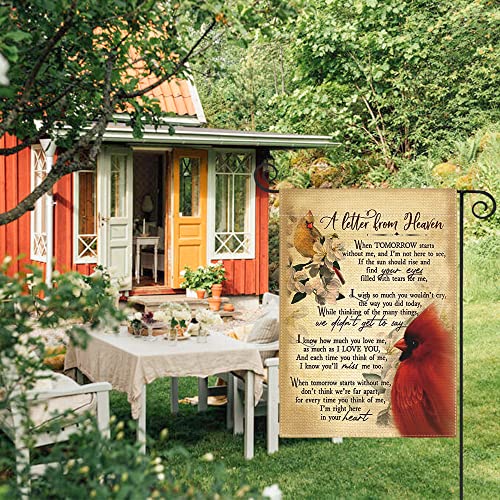 Avoin Colorlife Cardinal Garden Flag Double Sided A Letter From Heaven, Memorial Commemorate Cemetery Grave Yard Outdoor Decoration 12.5 X 18 Inch #TOP1