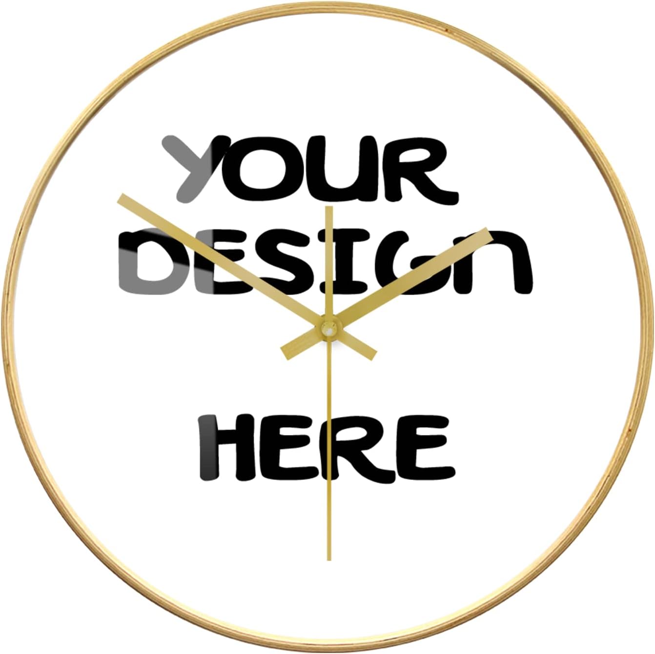 12 Inch Custom Wall Clock with Photo Text Logo, Personalized Customized Modern Round Silent Non Ticking Wall Clocks Watch for Bedroom Living Room Kitchen Decor Family Friends Lovers Gift