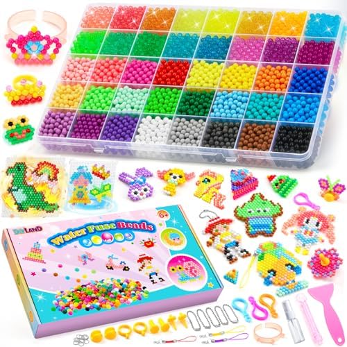 DIYLAND Wasserperlen Nachfüll Starterset, Magische Sprühperlen in 40 Farben | Wasserperlen für Kinder, Geschenkbox für Kinder 6 7 8 9 10 Jahre Puzzle Pädagogische Kunst und Kunstha