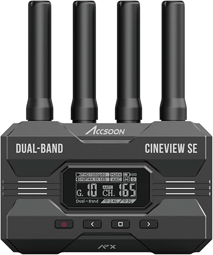 Accsoon CineView SE Receptor extra de video inalámbrico, sistemas de transmisión de video HDMI SDI inalámbricos, doble banda 1080P60fps rango de