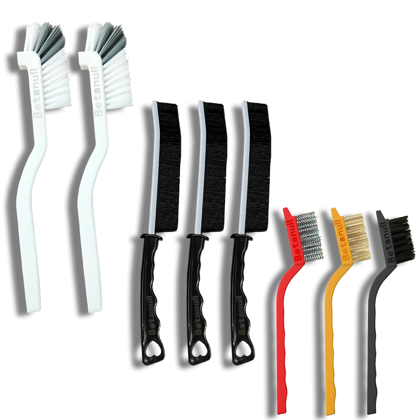 Betanull Grout Brush, Crevice Cleaning Brush Set, Stiff Bristle Scrub Brush