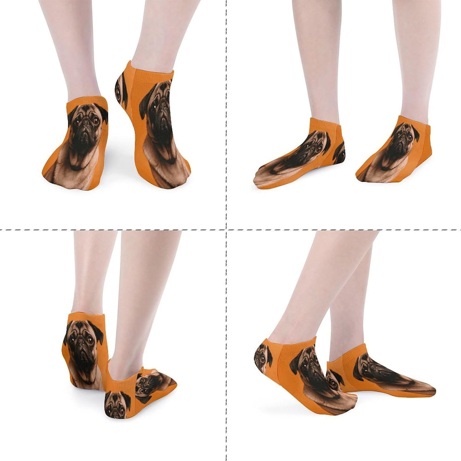 A Pug Ankle Socks for Men Women 5 Pairs | Comfortable Casual Low Cut Socks, Lightweight No Show Breathable Athletic Socks, Soft Mini Crew Socks for All Seasons