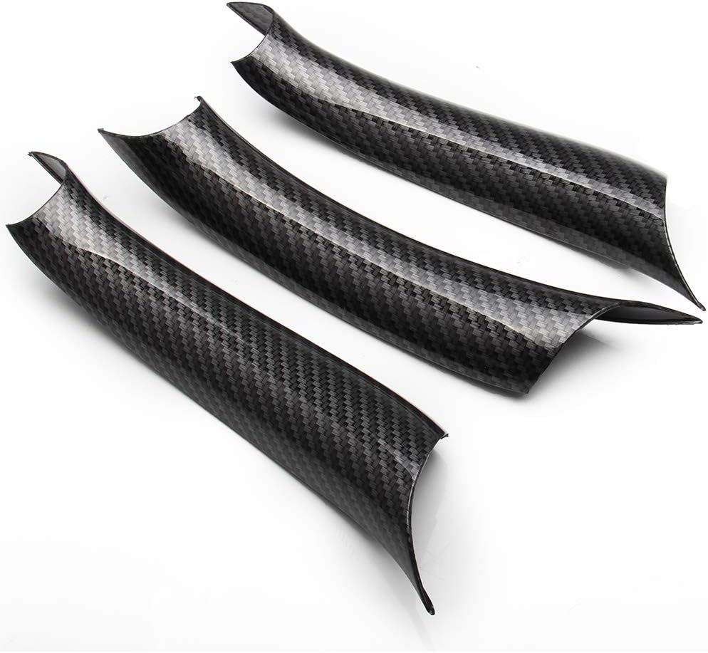 3Pcs Door Handle Cover Interior Door Pull Handle Cover Compatible with BMW X5 Series F15/F85 (2014-2018), X6 Series F16/F86 (2015-2018) Carbon Fiber HTRACING