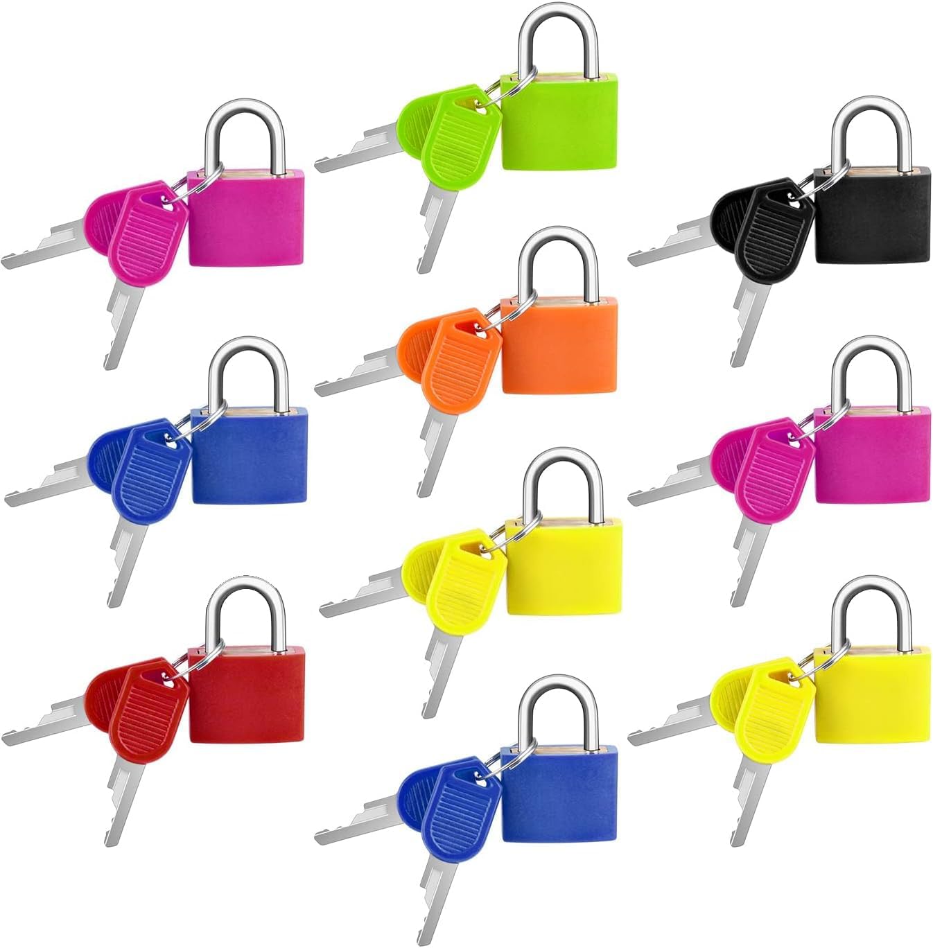 10 Pieces Suitcase Locks, Suitcase Locks with Keys, Small Padlock